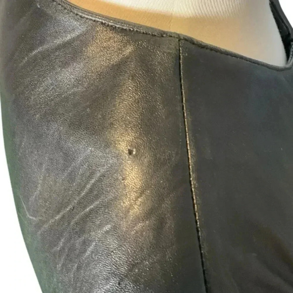 Michael Joseph Soft Leather Vest Black Size Large Collarless U Neckline Women's - Picture 4 of 12